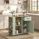 Mobile da Cucina 96,5x38x87 cm con Cassetto Armadietto e Ripiano Regolabile in MDF Verde Chiaro      
