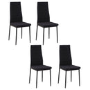 Set 4 Sedie 41x50x97 cm in Tessuto Nero