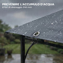 Gazebo da Giardino con Tetto Estensibile 320x320x275 cm con Fori di Drenaggio in Metallo e Poliestere Grigio Scuro      