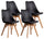 Set 4 Sedie 83x49x43 cm in Similpelle da Interno Nero
