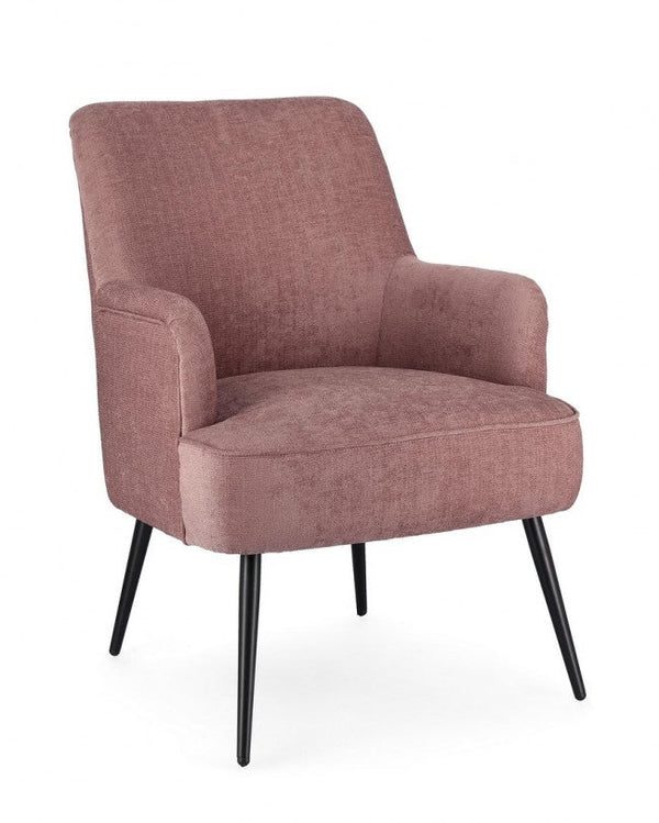 Poltrona Soggiorno 60x67x79 cm Adeline in Tessuto Rose sconto