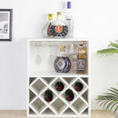 Mobile Bar Cantinetta per 8 Bottiglie Vino 51x28x63 cm Porta Calici in Legno Bianco     