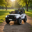 Macchina Elettrica per Bambini Fuoristrada Adventure 12V con Telecomando Bianco