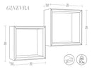 Set 2 Mensole Cubo da Parete Quadrato in Fibra di Legno Ginevra Bianco