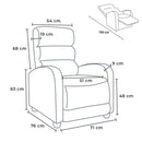 Poltrona Alzapersona Elettrica 1 Motore 71x76x116 cmin Similpelle Nero