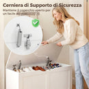 Panca Contenitore 100x40x45 cm Capacità 136L con Coperchio Sollevabile in Legno Bianca      