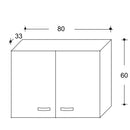 Pensile Cucina Doppia Anta 80x33x60A cm in Nobilitato Bianco Opaco 