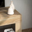 Mobile TV Max 60"" con Armadietto 2 Ante e Ripiano Aperto 140x40x48 cm Legno Naturale e Bianco 