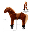 Cavallo Cavalcabile per Bambini con Suoni Marrone 
