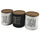 Set 3 Barattoli Sale Zucchero e Caffè Ø8,5x9 cm 300 ml in Gres VdE Tivoli 1996 Urban Kit
