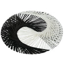 Set 6 Tovagliette Ø38 cm  in Rafia VdE Tivoli 1996  Bianco e nero
