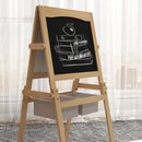 Lavagna 3 in 1 con Cavalletto per abambini 58x50,5x109 cm con Cestini Legno Naturale