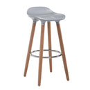 Sgabello da Bar con Poggiapiedi Argento e Legno 38x38x80 cm 