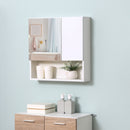 Pensile da Bagno con Specchiera 54x15x55 cm Ripiani Regolabili Bianco