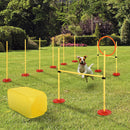 Set Addestramento Cani da Esterno con Ostacoli Slalom e Tunnel