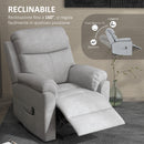 Poltrona Alzapersona Elettrica 83x89x102 cm in Poliestere effetto Lino Grigio