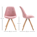 Set 2 Sedie Imbottite 48x56x87 cm in Tessuto  Rosa