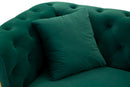 Divano Emy Verde con Cuscini 162x83x76 cm in Legno e Poliestere      