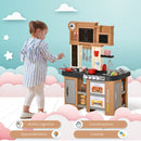 Cucina Giocattolo per Bambini 63x35x84 cm con 58 Accessori Grigio e Marrone