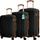 Set 3 Valigie Rigide con Ruote Easy Roll Trolley Bagaglio da Viaggio Nero e Marrone