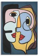 Stampa Dipinta Faces 60x3x90 cm in Legno e Tessuto
