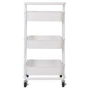 Carrello Trolley Cucina in Metallo 3 Ripiani 43x36x85 4 Ruote Salvaspazio Bianco