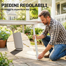 Tavolo da Giardino per 6 Persone Rettangolare 140x80x75 cm con Piano in WPC Bianco      