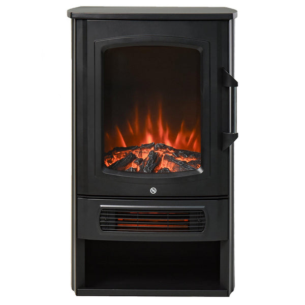 sconto Camino Elettrico da Pavimento 44,5x32,1x74 cm Effetto Fiamma 2000W Nero