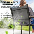 Set 2 Sedie da Giardino 56x62x89 cm con Braccioli Effetto Legno in Texteline e Metallo Grigio      
