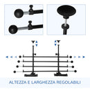 Griglia Divisoria per Auto 85-140x40-50 cm in Ferro e ABS Nero