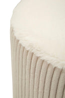 Puff Dublino Cone Ø41x45 cm in MDF e Spugna e Poliestere Bianco      