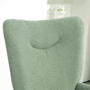 Poltrona Moderna con Schienale Alto 73x68x111 cm in Tessuto Effetto Sherpa Verde e Oro 