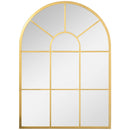 Specchio Moderno a Parete a Forma di Arco 70x50 cm per Camera da Letto e Soggiorno in Vetro e Metallo Oro      