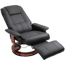 Poltrona Relax Reclinabile Manualmente fino 145° con Poggiapiedi e Rivestimento in Finta Pelle Nero      