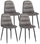 Set 4 Sedie 44x40x90 cm in Velluto Grigio
