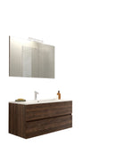 Mobile da Bagno Sospeso con Lavabo 70 cm e Specchio Bali Light Noce Scuro      