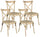 Set 4 Sedie 88x44x49 cm in Polipropilene Tortora