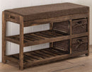 Panca da Ingresso Scarpiera 70x28x43 cm in Legno Massello Fumer Kyoto Noce