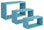 Set 3 Mensole da Parete Rettangolare in Fibra di Legno Trittico Blu Baltico