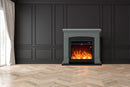 Camino Elettrico da Pavimento 107,2x95,2x24,5 cm Effetto Fiamma 1500W Sined Siena Grigio Scuro
