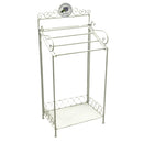 Portasciugamani a Stelo in Metallo da Appoggio 47x31H99cm Lavanda Bianco