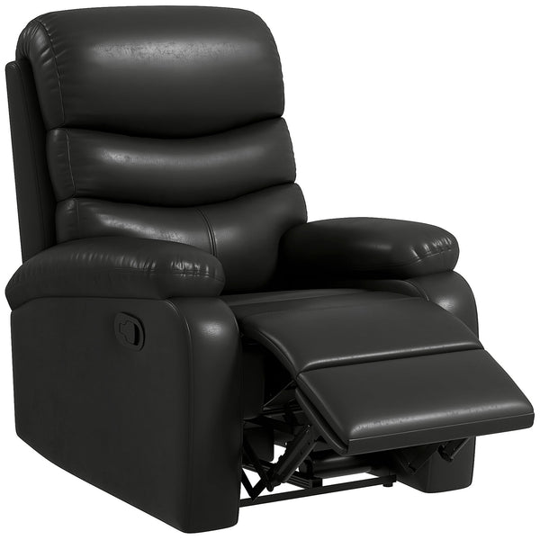 Poltrona Relax Reclinabile Manuale 80x90x105 cm in Similpelle Nera acquista