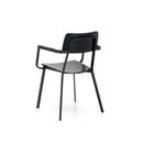 Set 4 Sedie 61x51,5xH82 cm in Legno e Metallo Woody capotavola Nero