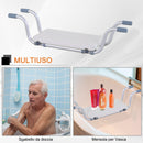 Sedile per Vasca da Bagno Regolabile in Larghezza in Alluminio Bianca