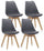 Set 4 Sedie 48,5x47x81,5 cm in Similpelle Grigio