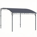 Gazebo Pergola da Giardino 286x384x252 cm con 16 Fori di Drenaggio in Metallo e Poliestere Grigio      