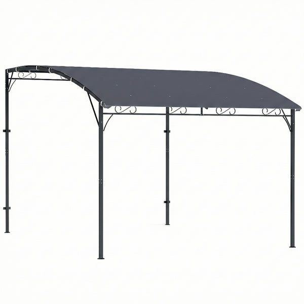 sconto Gazebo Pergola da Giardino 286x384x252 cm con 16 Fori di Drenaggio in Metallo e Poliestere Grigio