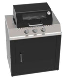 Mobile Cucina Barbecue a Gas 89x49x120 cm con 3 Fuochi in Acciaio Nero