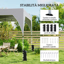Gazebo Pieghevole 296x296x270 cm con Prese d'Aria Sacchi di Sabbia e Borsa in Tessuto Oxford e Metallo Grigio Scuro      
