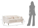 Divanetto 2 Posti Praga 146x71x86 cm in Poliestere Crema/Oro